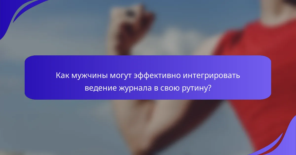 Как мужчины могут эффективно интегрировать ведение журнала в свою рутину?