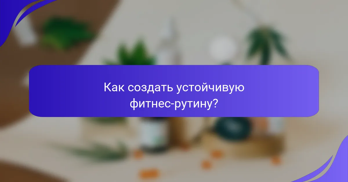 Как создать устойчивую фитнес-рутину?