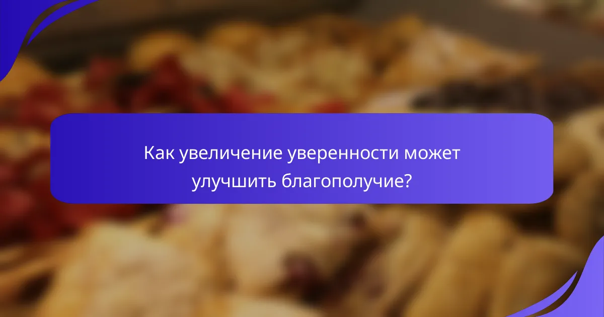 Как увеличение уверенности может улучшить благополучие?