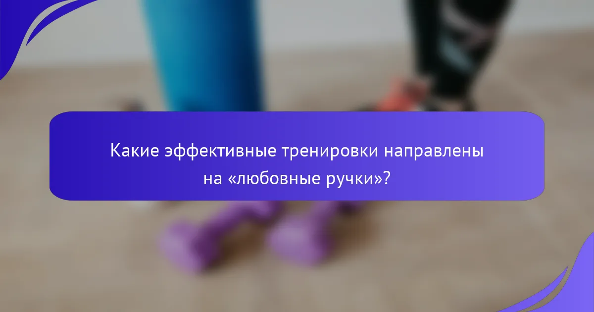 Какие эффективные тренировки направлены на «любовные ручки»?