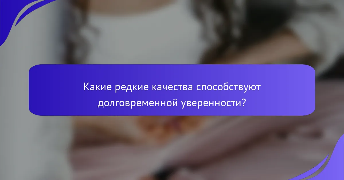 Какие редкие качества способствуют долговременной уверенности?