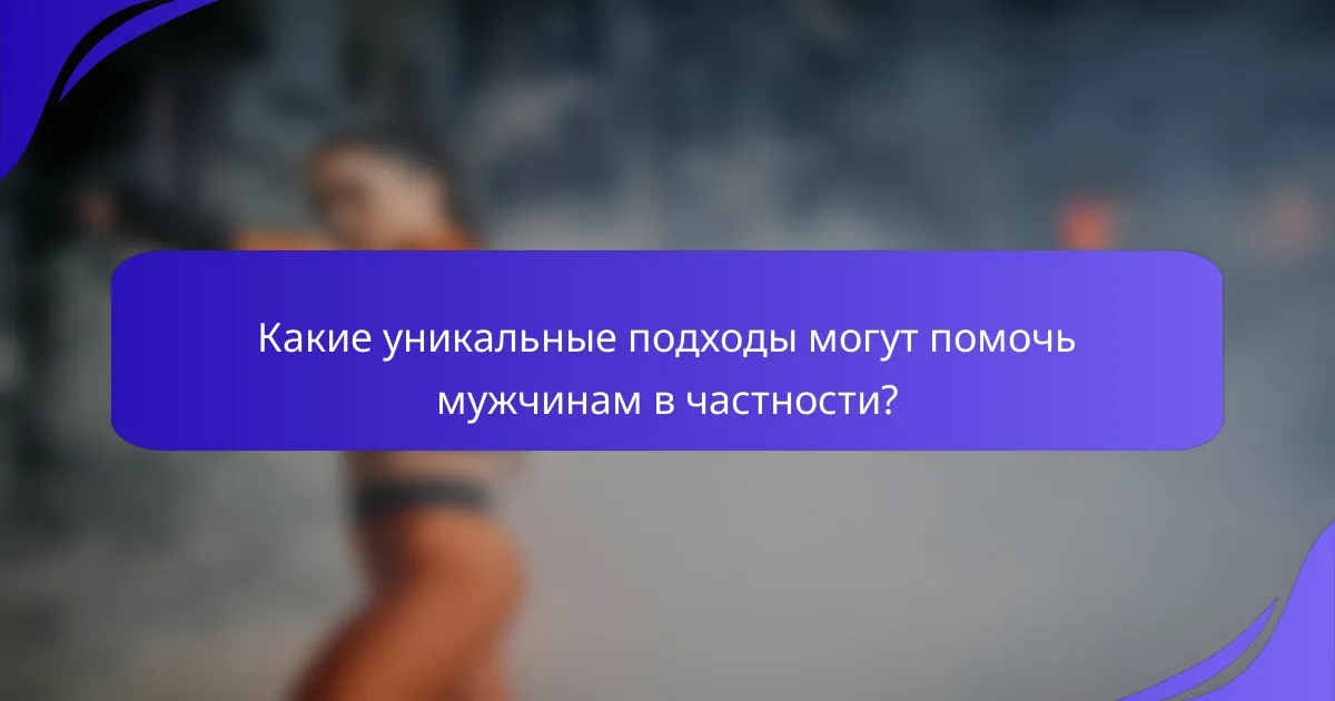Какие уникальные подходы могут помочь мужчинам в частности?