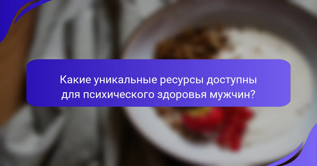 Какие уникальные ресурсы доступны для психического здоровья мужчин?