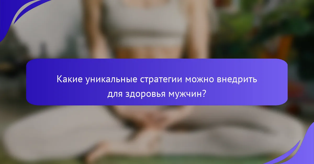 Какие уникальные стратегии можно внедрить для здоровья мужчин?