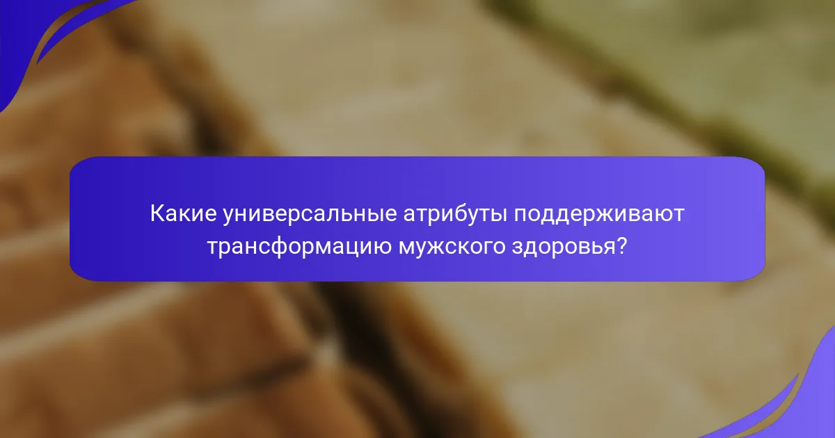 Какие универсальные атрибуты поддерживают трансформацию мужского здоровья?