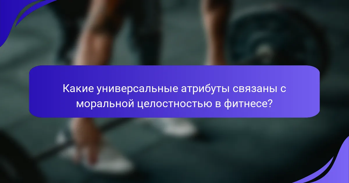 Какие универсальные атрибуты связаны с моральной целостностью в фитнесе?