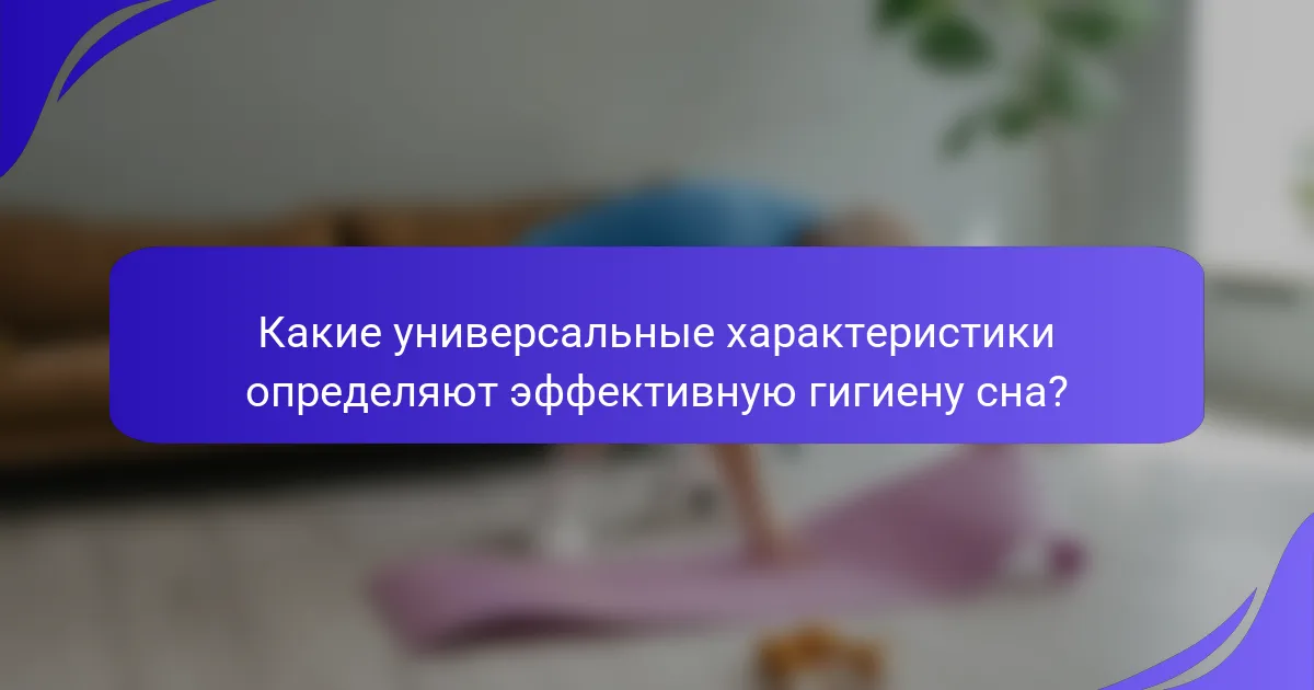 Какие универсальные характеристики определяют эффективную гигиену сна?