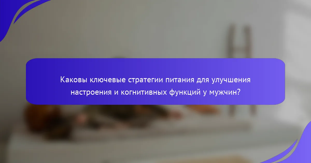 Каковы ключевые стратегии питания для улучшения настроения и когнитивных функций у мужчин?