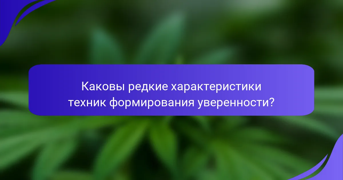 Каковы редкие характеристики техник формирования уверенности?